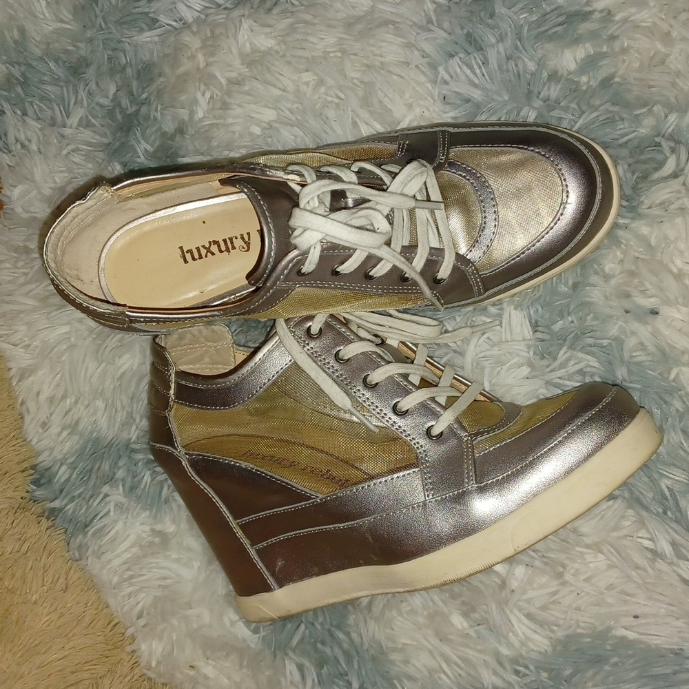 Silver /nets Wedges Sneaker
